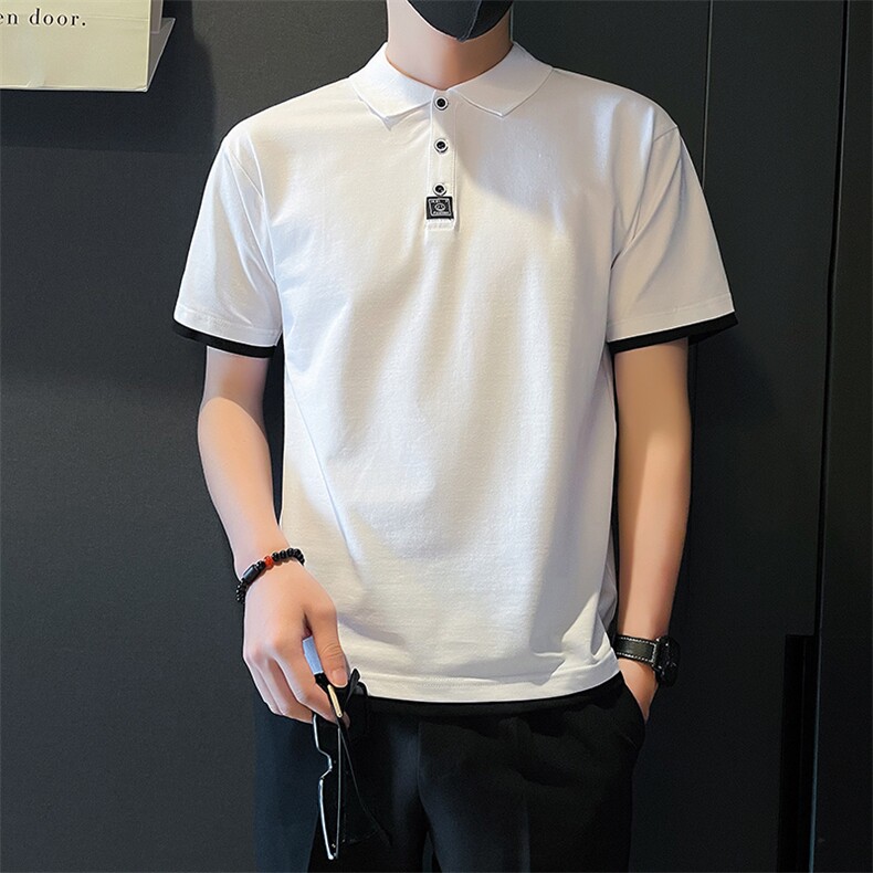社会小伙轻熟店主风假两件袖子polo衫t恤男A210-A317-P58控78,男装T恤,星座210-3