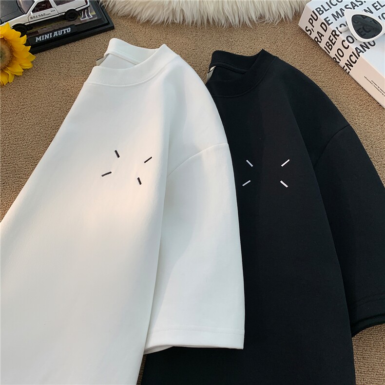 主推马吉拉刺绣情侣短袖T恤重磅基础百搭半袖上衣H951P28控38，男装T恤，电商A341