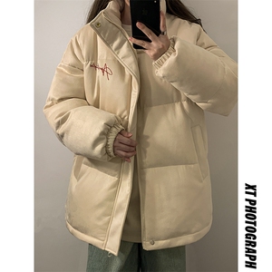 棉衣新款麂皮刺绣加厚男女棉服MY669-P108图片