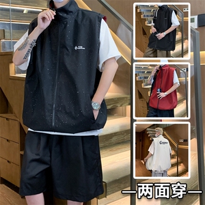 MJ156/P55满天星马甲两面穿休闲男宽松情侣百搭两面服背心外套图片