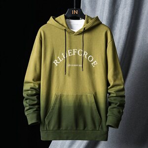 秋季渐变色潮流宽松韩版百搭休闲上衣服外套连帽卫衣DF73T图片