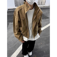 美式复古多口袋底特律立领夹克外套潮牌高级感cleanfit牛仔夹克男，男装夹克，四季星座505