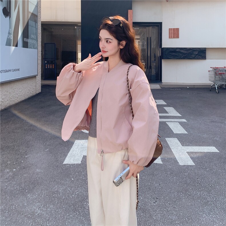 新款年后出粉色休闲夹克外套5534P145K238,女装短外套,2C176