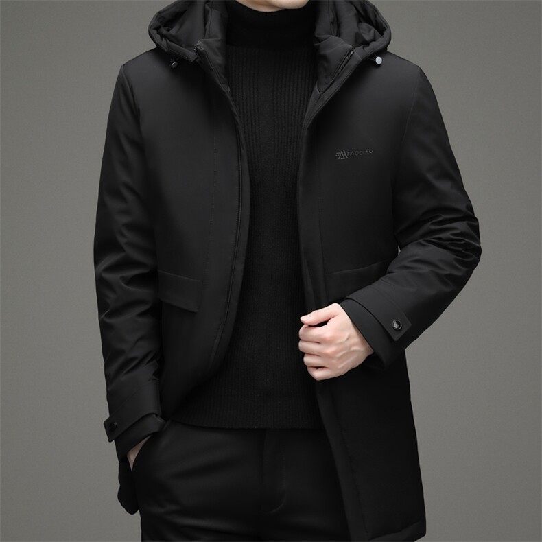 2023新款脱卸帽羽绒服中年男中长款冬季休闲外套DFLDY1026-P275图片