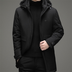 2023新款脱卸帽羽绒服中年男中长款冬季休闲外套DFLDY1026-P275图片