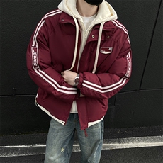 CC882-P108秋冬假两件棉衣条纹织带美式棉服加厚保暖，男装棉衣，星座405-3