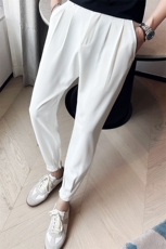 夏季休闲长裤宽松垂感潮流冰丝拉链束脚裤K282A-p58控78，男装休闲裤，电商D303