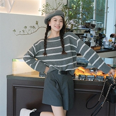 秋冬新款纯色针织套头上衣时尚百搭，女装针织衫/毛衣，泰沅羊绒