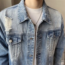 JK818-p90-限价138现货店主风牛仔夹克肥仔量足破洞印花大码，男装夹克，星座103A