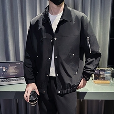 新款社会小伙秋冬男时尚工装夹克男店主外套JK802-P78控128灰色，男装夹克，星座301B-1