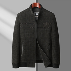 春秋季中老年男装雪尼尔毛呢夹克中年男士爸爸冬装保暖外套加厚款，男装羽绒服，电商B212（原钱塘6029）