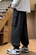 24春款纳米皱工装裤休闲裤束脚裤男KP205P55，男装休闲裤，星座1204-3