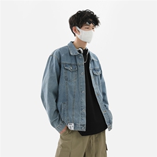 xz905-2-JK123#P70-（控108）春季美式高街休闲牛仔外套，男装工装外套，星座905-2