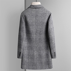 双面呢大衣男中长款羊毛外套冬季新款加厚保暖中年毛呢上衣男装，男装毛呢大衣，电商B212（原钱塘6029）