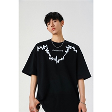 2025新款夏季印花T恤260克重磅情侣短袖打底衫T2502-特批28-控48，男装T恤，星座216(原A116)