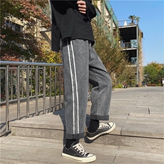 红同款秋宽松直筒显瘦百搭修身束脚裤休闲裤ins潮W080/P44，男装休闲裤，星座506