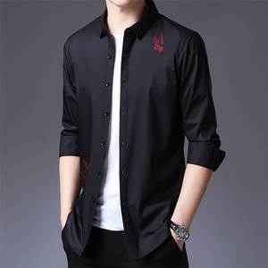 Z9423男式2023秋季新款长袖衬衫男韩版T恤衫商务休闲男装P66图片