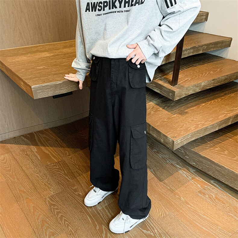 8XL-M美式高街工装裤2025春季大码直筒裤休闲裤阔腿裤KZ1910/P68,男装休闲裤,电商B238