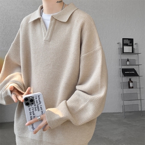 8XL-M翻领毛衣大码轻熟风复古纯色休闲上衣针织打底衫MY1510/P68图片