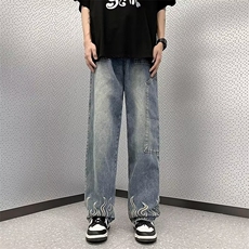 青春流行ins男直筒水洗牛仔裤P42，男装牛仔裤，星座1116-2