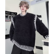 帛跃韩系麻花学院风针织毛衣休闲叠穿男女复古毛衣MY52，男装针织衫/毛衣，星座1116A（原606A-3）
