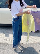 夏季新款卡通T恤，女装T恤，唇蔻