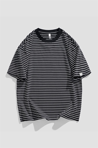 抖音天猫得物品质200克cityboy时尚夏季条纹百搭短袖T恤TX232-P40图片