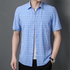 ADd32241钱塘2020-3夏季新款男士格子商务休闲短袖衬衫P60图片