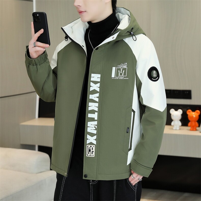 加绒加厚连帽夹克男秋冬时尚潮流加厚棉衣男外套MY1686-P73,男装夹克,星座310B-3