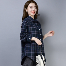 春季2021新款百搭简约纯色气质休闲个性衬衫格子，女装衬衫，小林双子