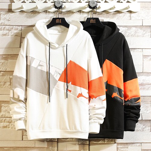 主推货足7XL-M慵懒风卫衣男2023春季新款休闲撞色长袖上衣控88图片