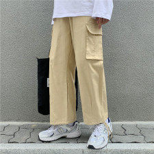 抽绳工装裤男士ins潮牌束脚裤炸街宽松潮流百搭直筒休闲K0723-p35图片