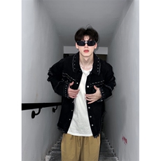 【有货】cleanfit毛边牛仔外套男款美式高街工装夹克CT01LL-P65，男装夹克，星座1007（原301D）