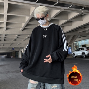 抖音得物供货 提供视频 秋冬重磅美式宽松织带圆领卫衣0337图片