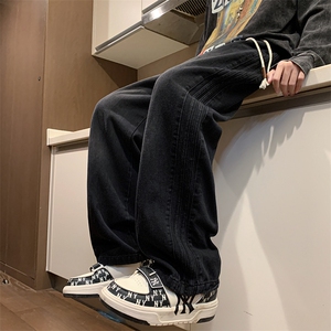秋冬高街潮牌水洗牛仔裤2024新款美式复古直筒休闲裤男 K7598-P40图片