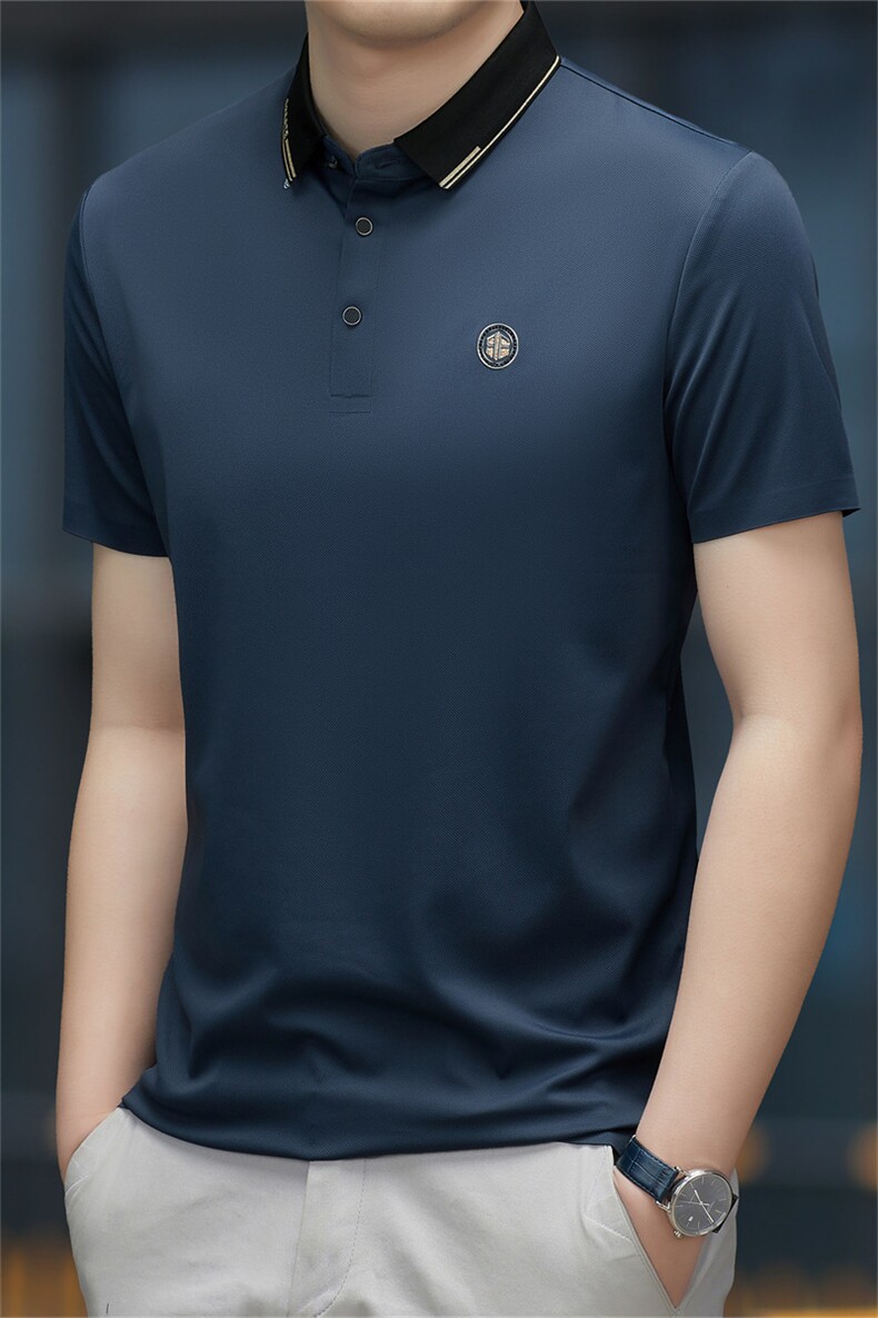 中年休闲男装翻领半袖T恤衫2023夏季新款男士polo衫薄款休闲上衣,男装Polo衫,电商B212（原钱塘6029）