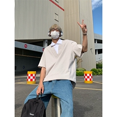 夏季百搭假两件短袖衬衫宽松型设计感polo衫衬衣T3686-特价P40，男装T恤，电商A007