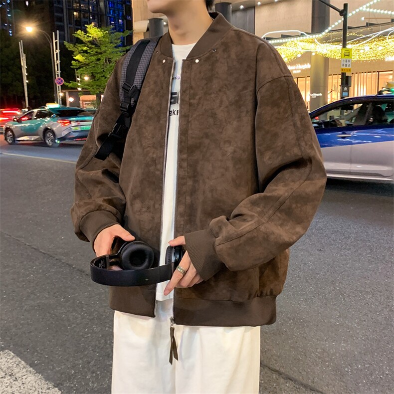 夜景机动皮衣扎染防水棒球领皮夹克男士休闲外套A406JK2569P85,男装夹克,星座309（原A406）