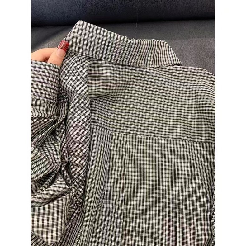 韩系格子衬衫外套秋季新款设计感衬衣小众开衫上衣LS235P46,男装衬衫,星座1013-5