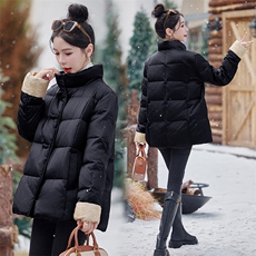 新中式立领盘扣羽绒服女2025冬季新款小个子加厚保暖90白鸭绒外套，女装羽绒服，水衣源