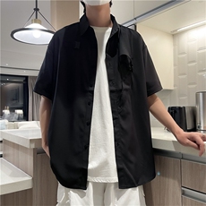工装潮牌2022夏季休闲时尚短袖衣服痞帅搭配男款W2967-P33，男装衬衫，星座512-2