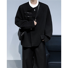 新中式风立领西装垫肩男女外套FK96P60，男装西服套装，星座1116-2