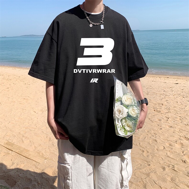量大优供视频220克美式短袖t恤T3118得物直播有280克品质,男装T恤,电商A486