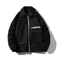 709-JK80-P8520秋款情侣全棉宽松大口袋夹克百搭时尚外套男，男装夹克，星座709