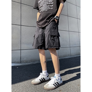 夏季美式高街冰丝hiphop运动五分工装裤短裤货号DK2428P38图片