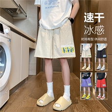 抖音品质夏季新款美式印花冰丝宽松五分裤B315-K25546-特p20控39，男装休闲裤，电商B315