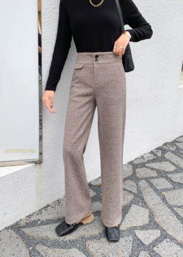 冬装兔绒复合直筒裤，女装，坚持到底