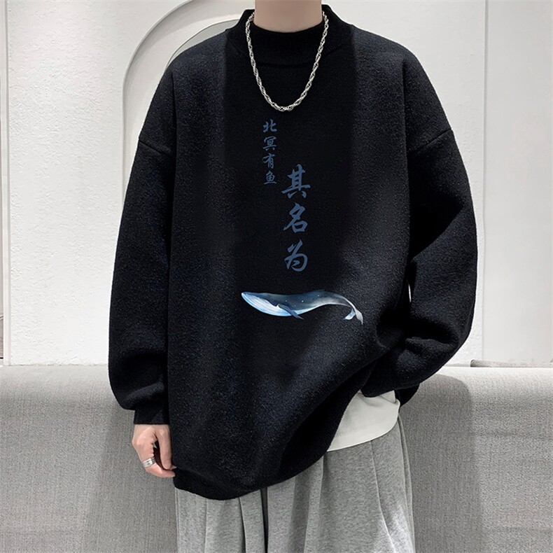 控68半高领毛衣男士大码针织衫男毛线衣男M18261-P45加绒款-P65,男装针织衫/毛衣,电商A040