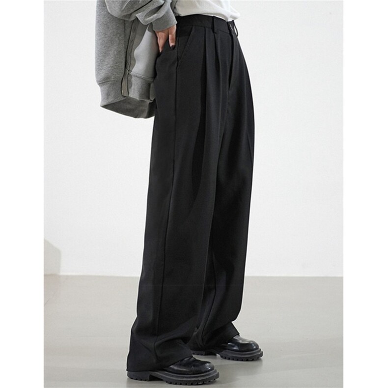 黑色宽松阔腿直筒西装裤男垂感秋冬休闲裤长裤XF3958,男装西服套装,星座1116A（原606A-3）