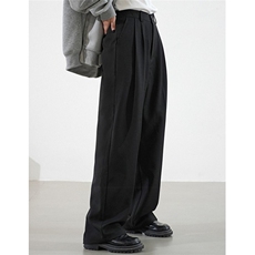 黑色宽松阔腿直筒西装裤男垂感秋冬休闲裤长裤XF3958，男装西服套装，星座1116A（原606A-3）